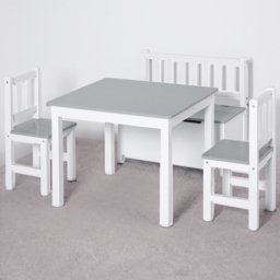 HOMCOM kids Table And Chairs Set Grey - Size: 48 x 50 x 60cm - Wilko
