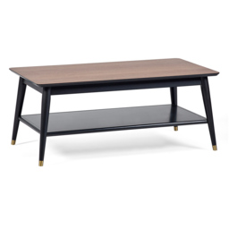 Julian Bowen Findlay Walnut and Black Coffee Table - Size: 60 x 110 x 45cm - Brown - Wilko - thumbnail 3
