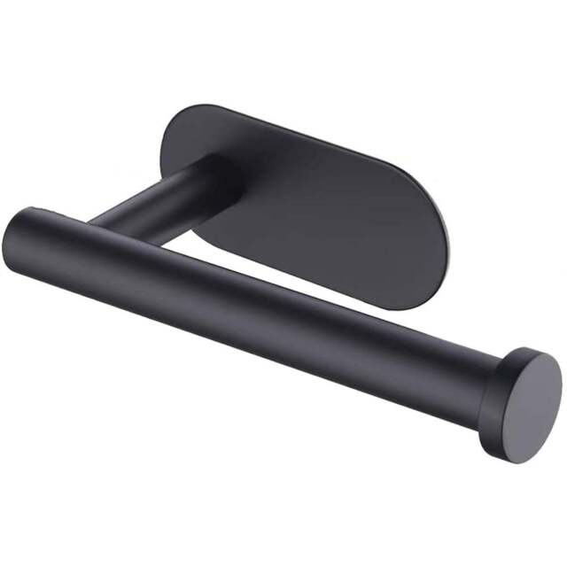 Living and Home Black Stainless Steel Wall Mounted Toilet Roll Holder - Size: 9.5 x 17 x 5cm - Wilko - image 1
