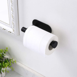 Living and Home Black Stainless Steel Wall Mounted Toilet Roll Holder - Size: 9.5 x 17 x 5cm - Wilko - thumbnail 4