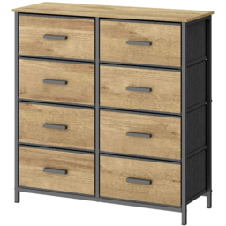Home Source Saronno 8 Drawer Compact Modern Storage Cabinet - Size: 82.2 x 80 x 30cm - Brown - Wilko - thumbnail 3