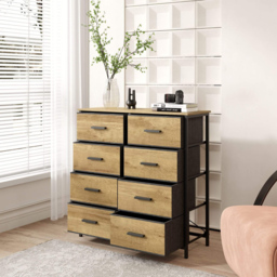 Home Source Saronno 8 Drawer Compact Modern Storage Cabinet - Size: 82.2 x 80 x 30cm - Brown - Wilko - thumbnail 4
