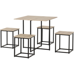 Seconique Kent 4 Seater Dining Set Sonoma Oak and Black - Brown - Wilko - thumbnail 3