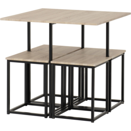 Seconique Kent 4 Seater Dining Set Sonoma Oak and Black - Brown - Wilko - thumbnail 4