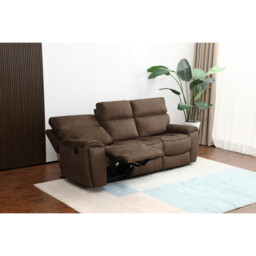 Cancun 3 Seater Brown Manual Recliner Sofa - Wilko - thumbnail 7