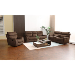 Cancun 3 Seater Brown Manual Recliner Sofa - Wilko - thumbnail 5