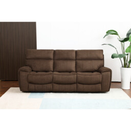 Cancun 3 Seater Brown Manual Recliner Sofa - Wilko - thumbnail 2