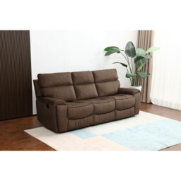 Cancun 3 Seater Brown Manual Recliner Sofa - Wilko - thumbnail 6