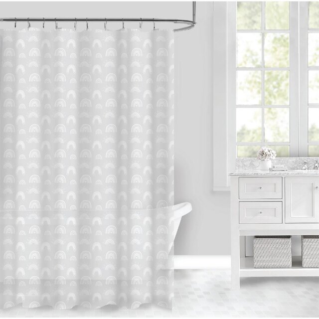 Aura Bathroom Rainbow PEVA Shower Curtain 180 x 180cm - Wilko - image 1