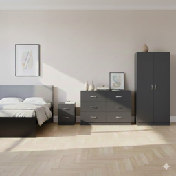 Vida Designs Riano Grey 3 Piece Bedroom Furniture Set - Wilko - thumbnail 6
