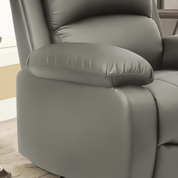 Brooklyn Light Grey Bonded Leather Manual Recliner Chair - Size: Single - Wilko - thumbnail 4