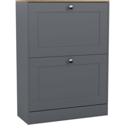 VIDA DESIGNS 2 Drawer Grey and Oak Effect Shoe Cabinet - Size: 80 x 58 x 23.5cm - Grey & Oak - Wilko - thumbnail 3