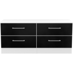 Crowndale Worcester 4 Drawer Matt Black and White Bed Box Ready Assembled - Size: 51 x 110 x 39cm - Black Matt & White - Wilko - thumbnail 3