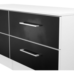 Crowndale Worcester 4 Drawer Matt Black and White Bed Box Ready Assembled - Size: 51 x 110 x 39cm - Black Matt & White - Wilko - thumbnail 6