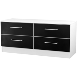 Crowndale Worcester 4 Drawer Matt Black and White Bed Box Ready Assembled - Size: 51 x 110 x 39cm - Black Matt & White - Wilko - thumbnail 4