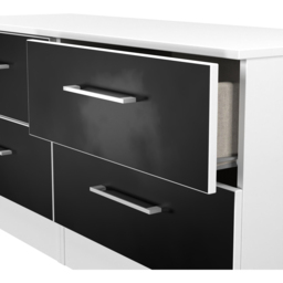 Crowndale Worcester 4 Drawer Matt Black and White Bed Box Ready Assembled - Size: 51 x 110 x 39cm - Black Matt & White - Wilko - thumbnail 7