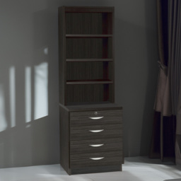 R White Cabinets 4 Drawer 4 Shelf Black Chest of Drawers - Wilko - thumbnail 1