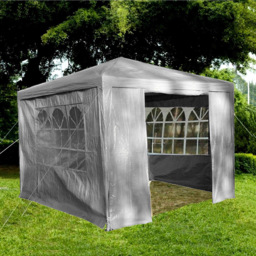 Gr8 Garden 3 x 3m Grey Marquee PE Awning Gazebo - Size: 300 x 300 x 240cm - Wilko - thumbnail 1