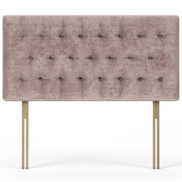 Bedmaster Double Mink Naples Velvet Lona Buttoned Headboard - Brown - Wilko - thumbnail 3