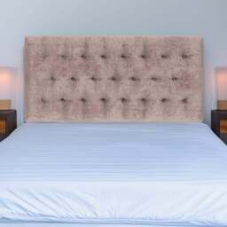 Bedmaster Double Mink Naples Velvet Lona Buttoned Headboard - Brown - Wilko - thumbnail 1