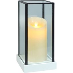 Xmas Haus Hurricane Large Glass Candle Holder with LED Candle - Size: 240 x 110 x 110cm - Black - Wilko - thumbnail 1