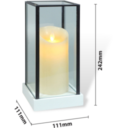 Xmas Haus Hurricane Large Glass Candle Holder with LED Candle - Size: 240 x 110 x 110cm - Black - Wilko - thumbnail 5
