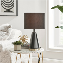 Furniturebox Willow Black and Gold Table Lamp - Size: 33 x 33 x 52cm - Wilko - thumbnail 3