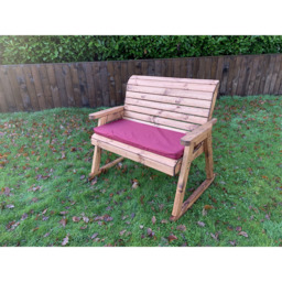 Charles Taylor 2 Seater Rocker Bench with Red Cushions - Wilko - thumbnail 4