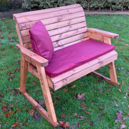 Charles Taylor 2 Seater Rocker Bench with Red Cushions - Wilko - thumbnail 1