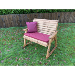 Charles Taylor 2 Seater Rocker Bench with Red Cushions - Wilko - thumbnail 5