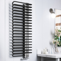 Terma Michelle 2459BTU Metallic Black and Chrome Heated Towel Rail 1200 x 500mm - Size: 120 x 50 x 12.6cm - Multi - Wilko - thumbnail 7