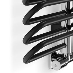 Terma Michelle 2459BTU Metallic Black and Chrome Heated Towel Rail 1200 x 500mm - Size: 120 x 50 x 12.6cm - Multi - Wilko - thumbnail 4