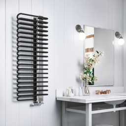 Terma Michelle 2459BTU Metallic Black and Chrome Heated Towel Rail 1200 x 500mm - Size: 120 x 50 x 12.6cm - Multi - Wilko - thumbnail 3