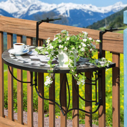tectake Mosaic Black and White Hanging Table with pattern - Size: 62 x 65 x 75cm - Wilko