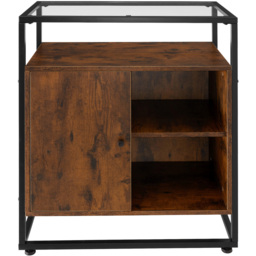 tectake Dark Wood Glass Tabletop Coventry Sideboard - Size: 80.5 x 38 x 70cm - Brown - Wilko - thumbnail 6
