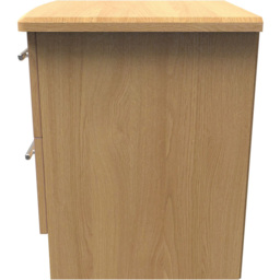 Crowndale Sherwood 2 Drawer Compact Oak Bedside Cabinet - Brown - Wilko - thumbnail 4