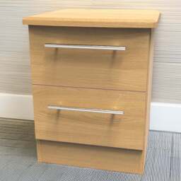 Crowndale Sherwood 2 Drawer Compact Oak Bedside Cabinet - Brown - Wilko - thumbnail 1