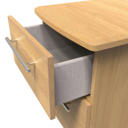 Crowndale Sherwood 2 Drawer Compact Oak Bedside Cabinet - Brown - Wilko - thumbnail 7