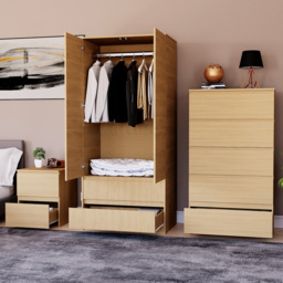 VIDA DESIGNS Denver Pine 3 Piece Bedroom Furniture Set - Brown - Wilko - thumbnail 6