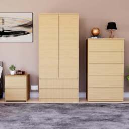 VIDA DESIGNS Denver Pine 3 Piece Bedroom Furniture Set - Brown - Wilko - thumbnail 1