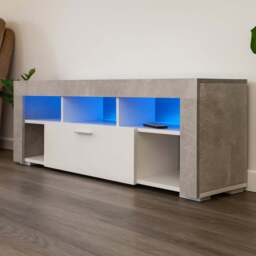 Portland Single Drawer Stone Grey TV Unit - Size: 35 x 120 x 45cm - Wilko