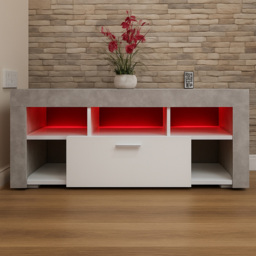 Portland Single Drawer Stone Grey TV Unit - Size: 35 x 120 x 45cm - Wilko - thumbnail 3