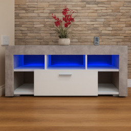 Portland Single Drawer Stone Grey TV Unit - Size: 35 x 120 x 45cm - Wilko - thumbnail 5