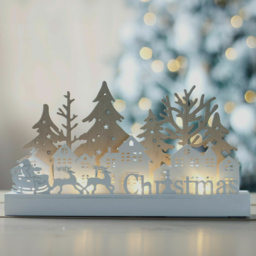 Marco Paul 10 LED Wooden Santa Reindeer and Xmas Sign - Size: 17 x 30 x 6cm - Multi - Wilko - thumbnail 3