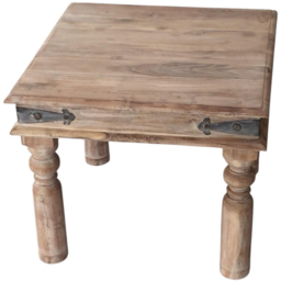 Acacia Home Brown Wooden Square Table with Black Hinges - Size: 40 x 45 x 45cm - Wilko - thumbnail 3