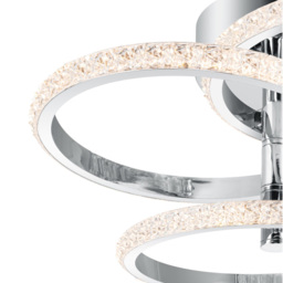 Cosylyte Cowen 3 Ring Chrome Beaded LED Ceiling Light - Size: 22.5 x 34 x 28cm - Silver - Wilko - thumbnail 5