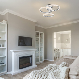 Cosylyte Cowen 3 Ring Chrome Beaded LED Ceiling Light - Size: 22.5 x 34 x 28cm - Silver - Wilko - thumbnail 7