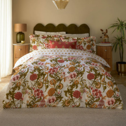 Seventy Three Ishana Single Russet Reversible Floral Duvet Set - Brown - Wilko