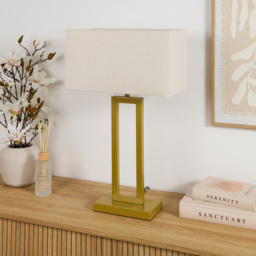 Kaisley Table Lamp - Neutral and Gold - Wilko - thumbnail 3