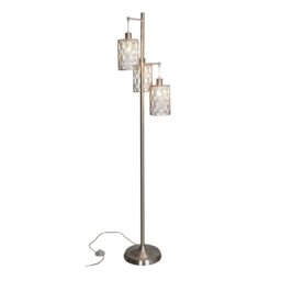 Maya 3 Light Silver Metal Floor Lamp - Wilko - thumbnail 3